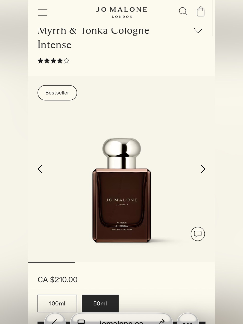 Jo Malone London Myrrh & Tonka Cologne Intense 30 ml